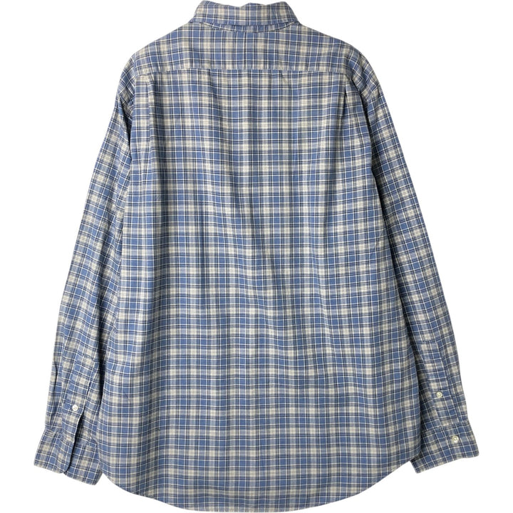 Ralph Lauren POLO RALPH LAUREN CLASSIC FIT Wide Collar Long Sleeve Cotton Check Shirt, Men's Size L (approx.) cotton Blue type light blue Vintage Second Hand