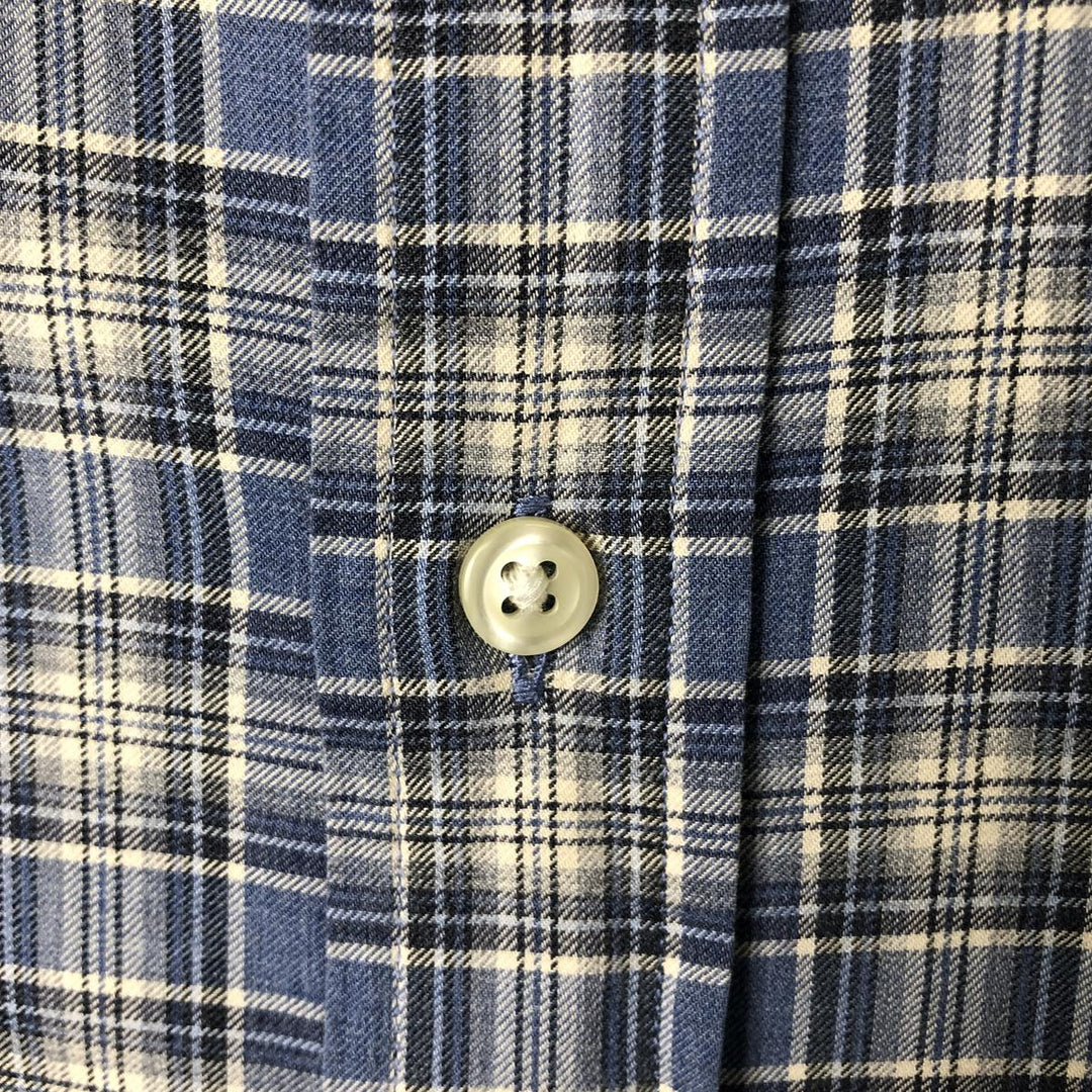 Ralph Lauren POLO RALPH LAUREN CLASSIC FIT Wide Collar Long Sleeve Cotton Check Shirt, Men's Size L (approx.) cotton Blue type light blue Vintage Second Hand