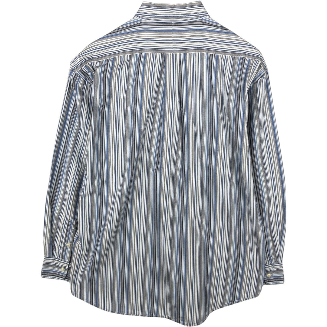 Ralph Lauren BLAKE Multi-Stripe Long Sleeve Button-Down Striped Shirt, Men's XL cotton Blue type light blue Vintage Second Hand