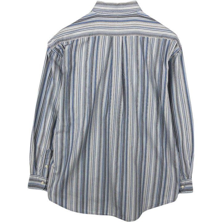 Ralph Lauren BLAKE Multi-Stripe Long Sleeve Button-Down Striped Shirt, Men's XL cotton Blue type light blue Vintage Second Hand