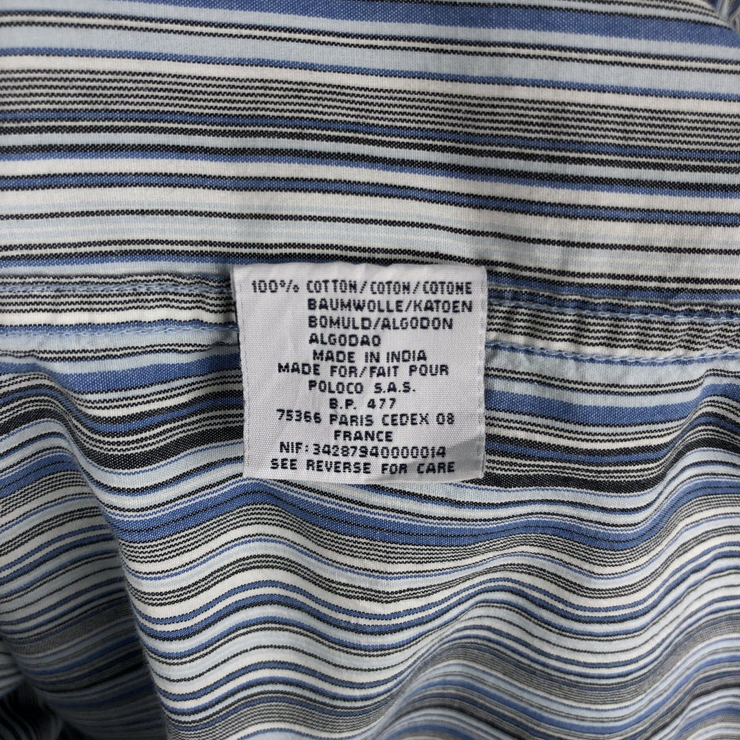 Ralph Lauren BLAKE Multi-Stripe Long Sleeve Button-Down Striped Shirt, Men's XL cotton Blue type light blue Vintage Second Hand