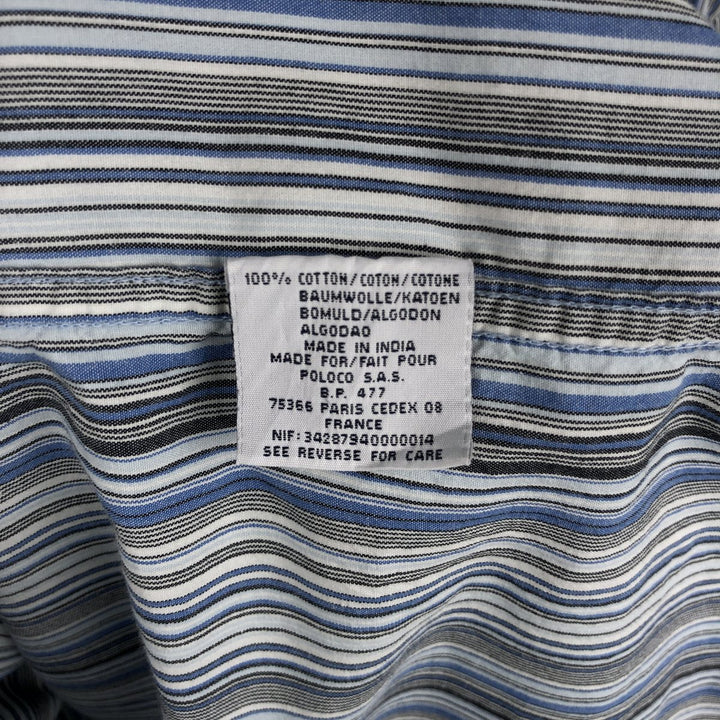 Ralph Lauren BLAKE Multi-Stripe Long Sleeve Button-Down Striped Shirt, Men's XL cotton Blue type light blue Vintage Second Hand