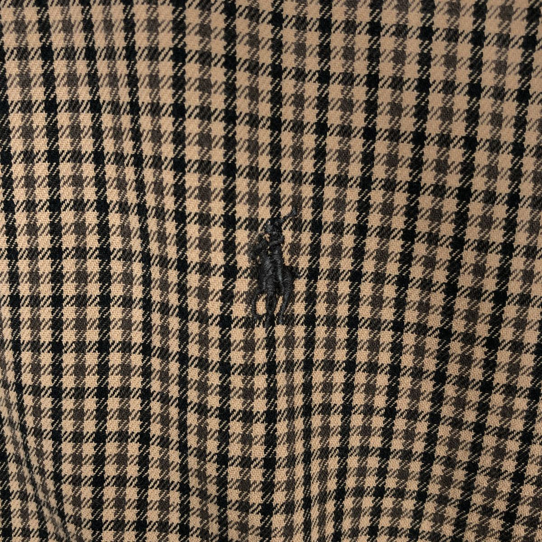 POLO by Ralph Lauren LOWELL SPORT Gingham check long sleeve cotton check shirt Men's L size cotton brown type Vintage Second Hand