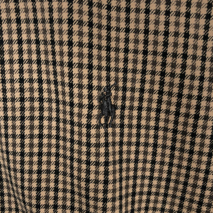 POLO by Ralph Lauren LOWELL SPORT Gingham check long sleeve cotton check shirt Men's L size cotton brown type Vintage Second Hand