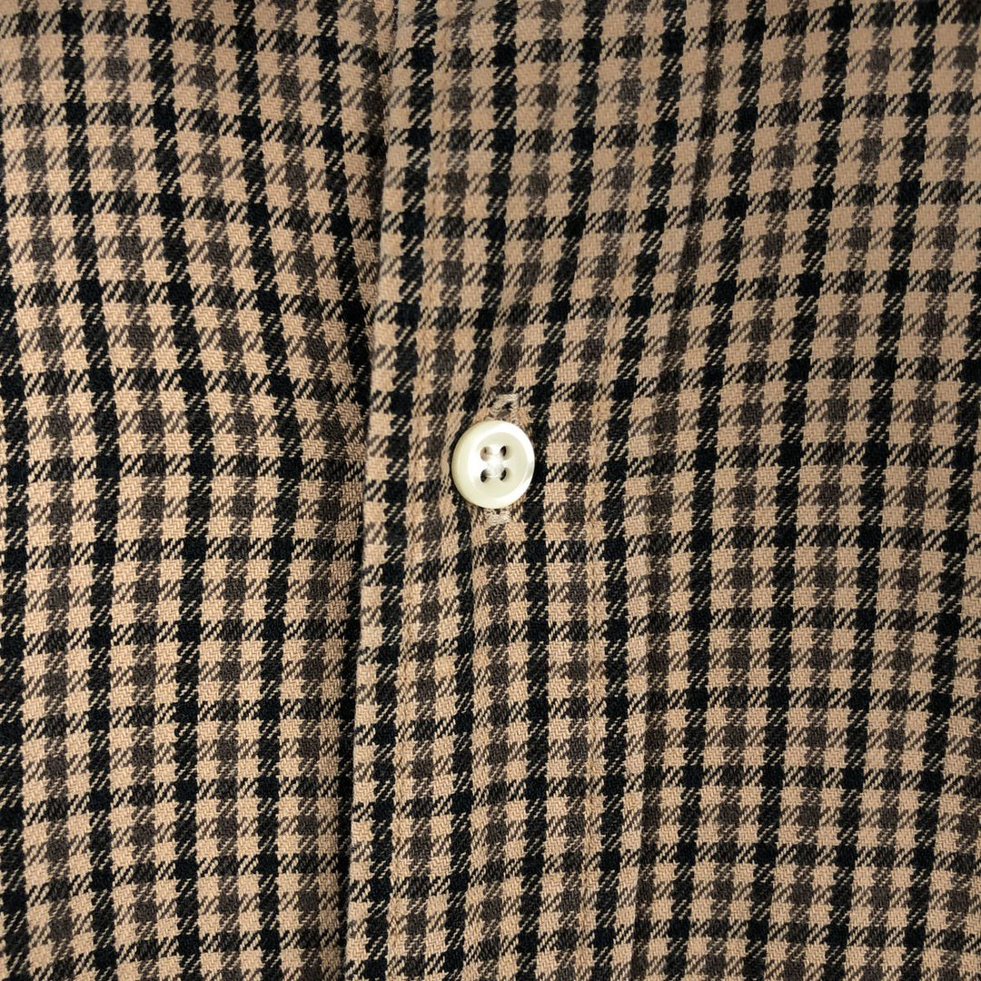 POLO by Ralph Lauren LOWELL SPORT Gingham check long sleeve cotton check shirt Men's L size cotton brown type Vintage Second Hand