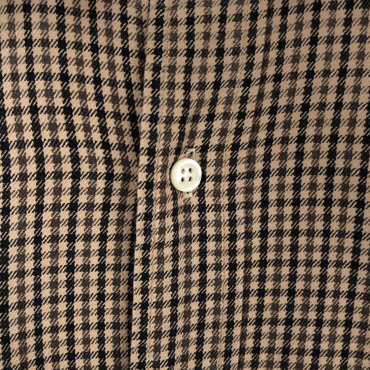 POLO by Ralph Lauren LOWELL SPORT Gingham check long sleeve cotton check shirt Men's L size cotton brown type Vintage Second Hand