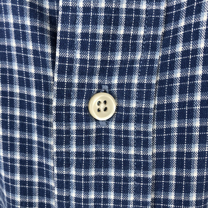 Ralph Lauren MOORE Long-Sleeve Button-Down Check Shirt, Men's Size XL (approx.) cotton blue type Vintage Second Hand