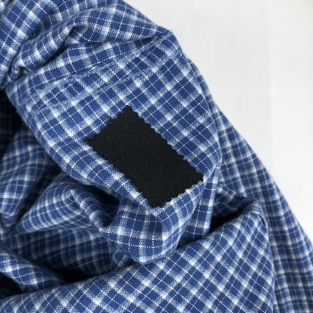Ralph Lauren MOORE Long-Sleeve Button-Down Check Shirt, Men's Size XL (approx.) cotton blue type Vintage Second Hand