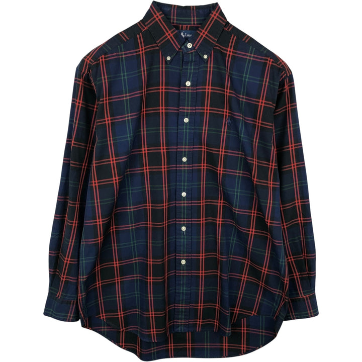 Ralph Lauren BLAKE long sleeve button down check shirt, men's size M cotton black type Vintage Second Hand