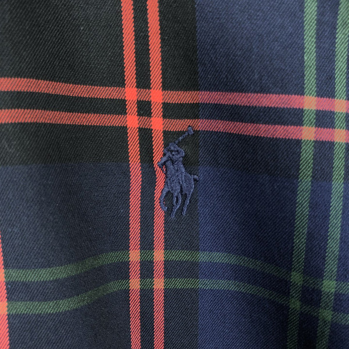 Ralph Lauren BLAKE long sleeve button down check shirt, men's size M cotton black type Vintage Second Hand