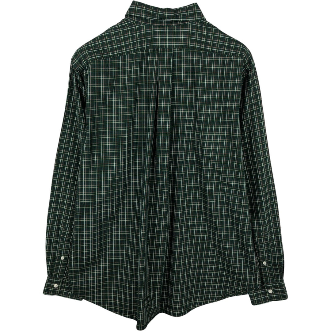 Ralph Lauren Classic Fit Long Sleeve Button Down Check Shirt Men's XL cotton Green type dark green Vintage Second Hand