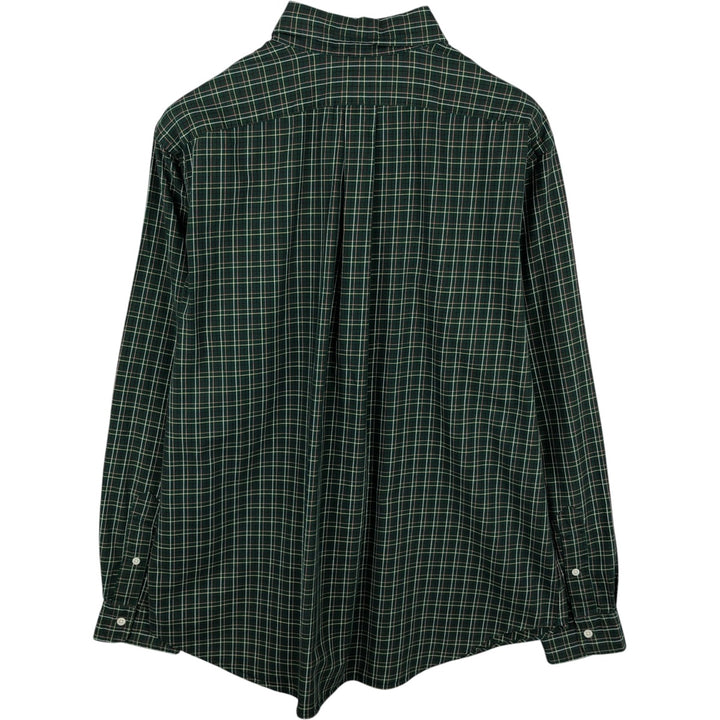 Ralph Lauren Classic Fit Long Sleeve Button Down Check Shirt Men's XL cotton Green type dark green Vintage Second Hand