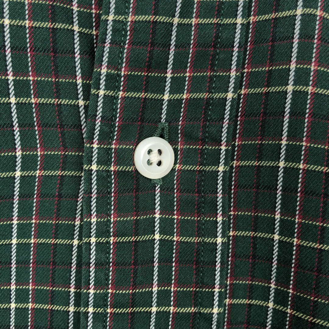 Ralph Lauren Classic Fit Long Sleeve Button Down Check Shirt Men's XL cotton Green type dark green Vintage Second Hand