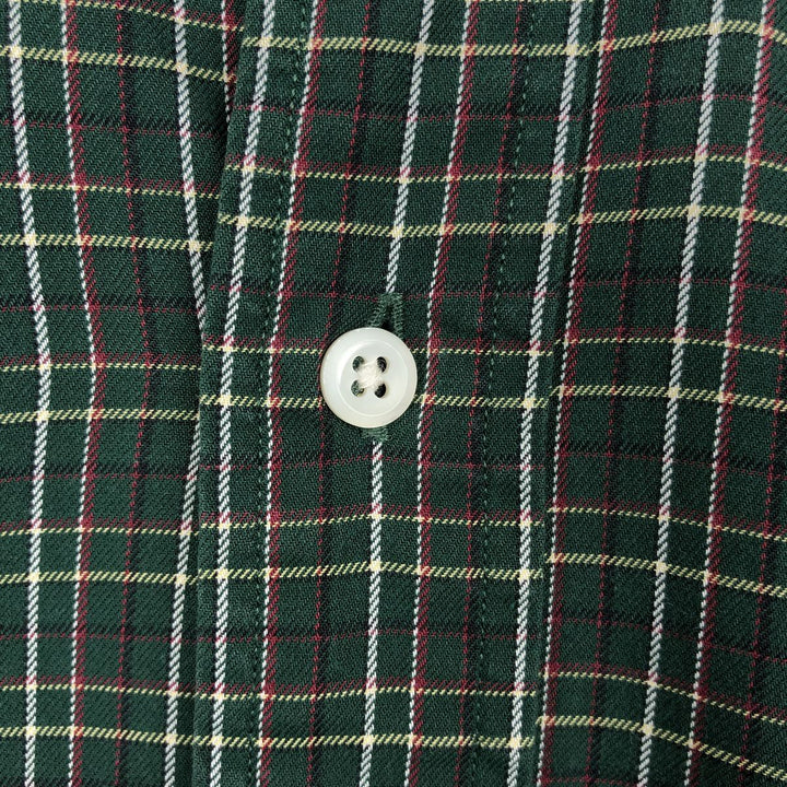 Ralph Lauren Classic Fit Long Sleeve Button Down Check Shirt Men's XL cotton Green type dark green Vintage Second Hand
