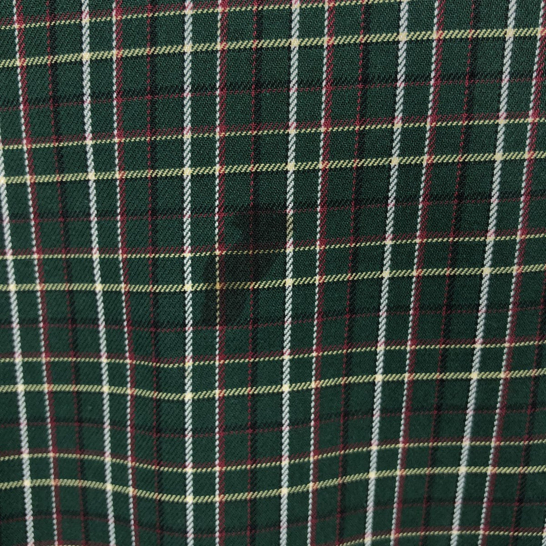Ralph Lauren Classic Fit Long Sleeve Button Down Check Shirt Men's XL cotton Green type dark green Vintage Second Hand
