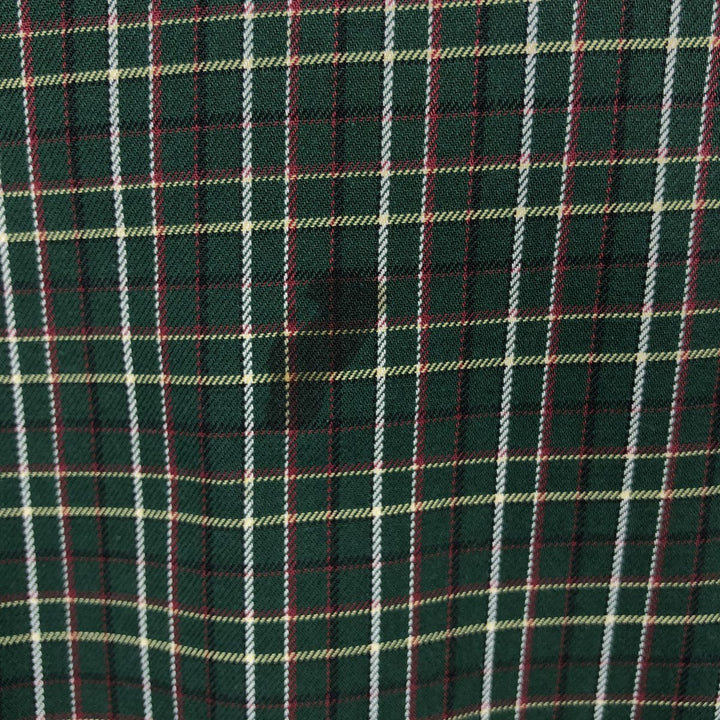 Ralph Lauren Classic Fit Long Sleeve Button Down Check Shirt Men's XL cotton Green type dark green Vintage Second Hand