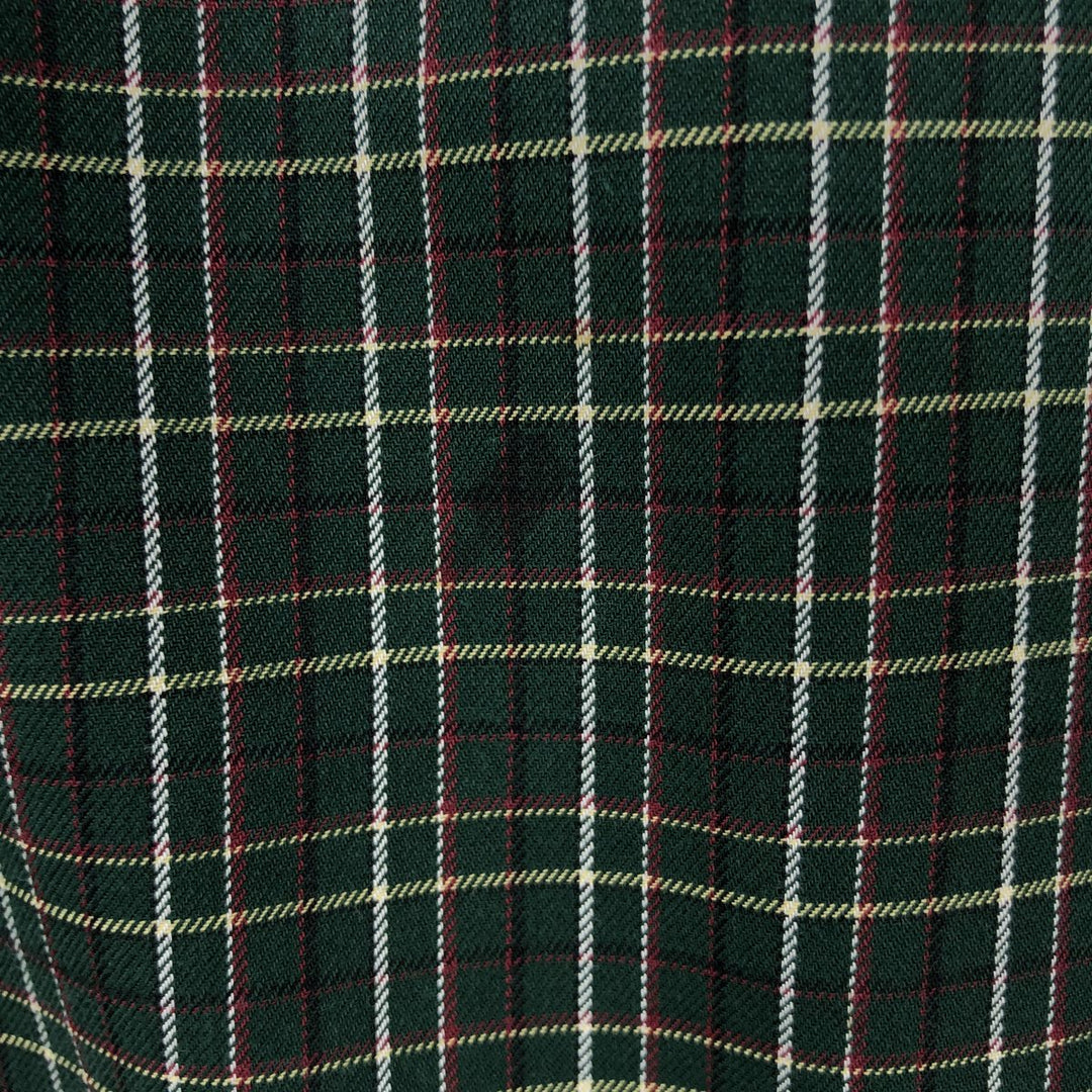Ralph Lauren Classic Fit Long Sleeve Button Down Check Shirt Men's XL cotton Green type dark green Vintage Second Hand