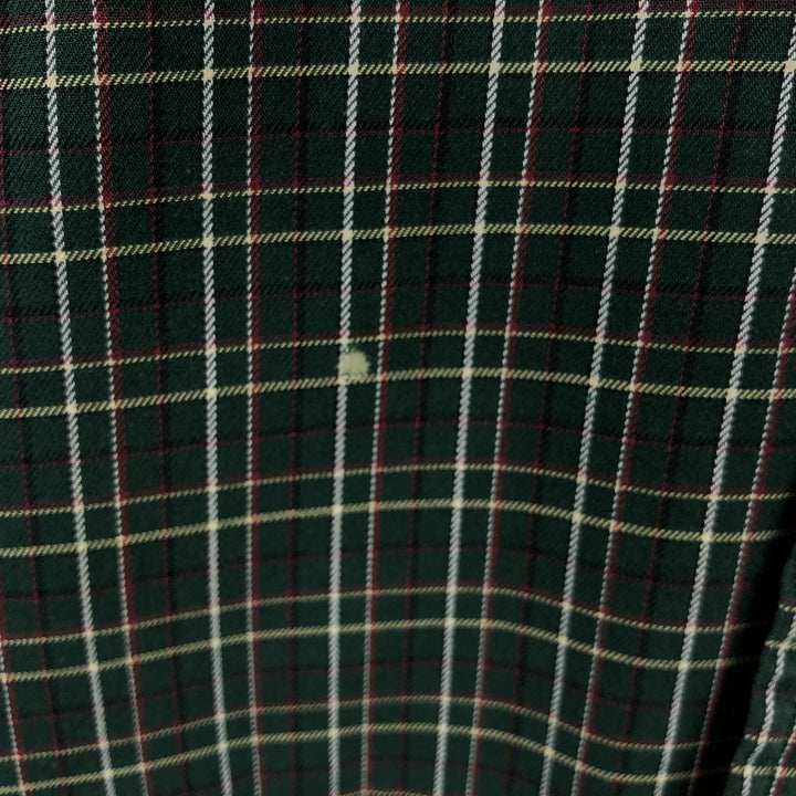 Ralph Lauren Classic Fit Long Sleeve Button Down Check Shirt Men's XL cotton Green type dark green Vintage Second Hand