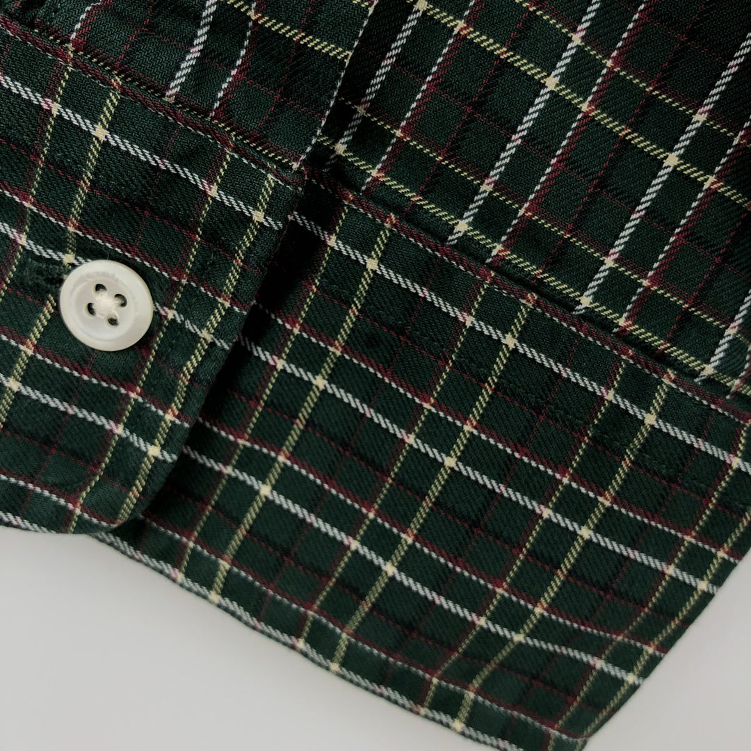 Ralph Lauren Classic Fit Long Sleeve Button Down Check Shirt Men's XL cotton Green type dark green Vintage Second Hand
