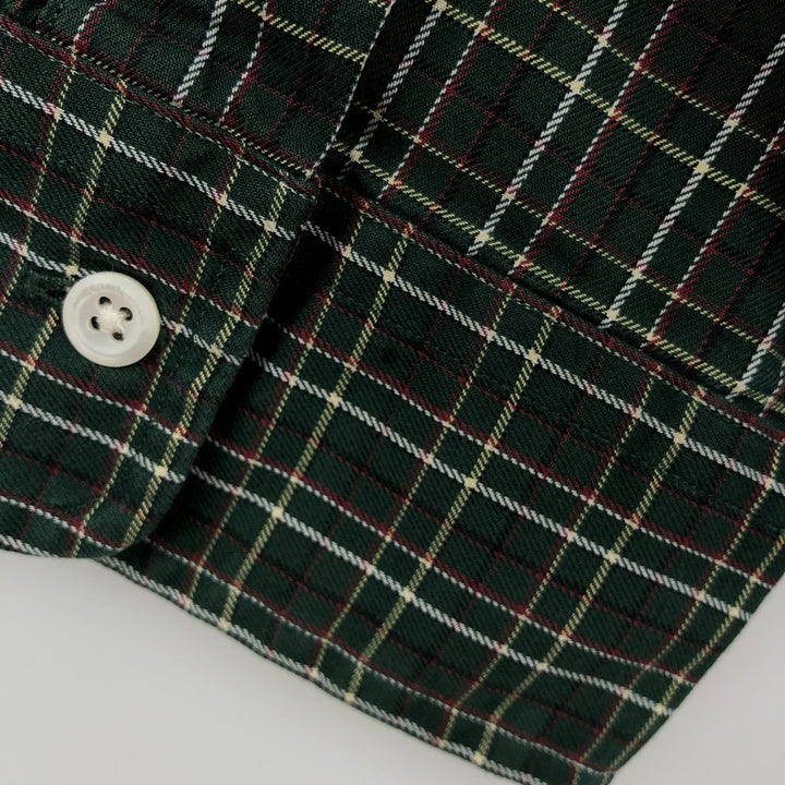 Ralph Lauren Classic Fit Long Sleeve Button Down Check Shirt Men's XL cotton Green type dark green Vintage Second Hand