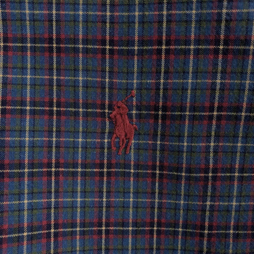 Ralph Lauren Classic Fit Long Sleeve Button Down Check Shirt Men's Size L cotton blue type Vintage Second Hand