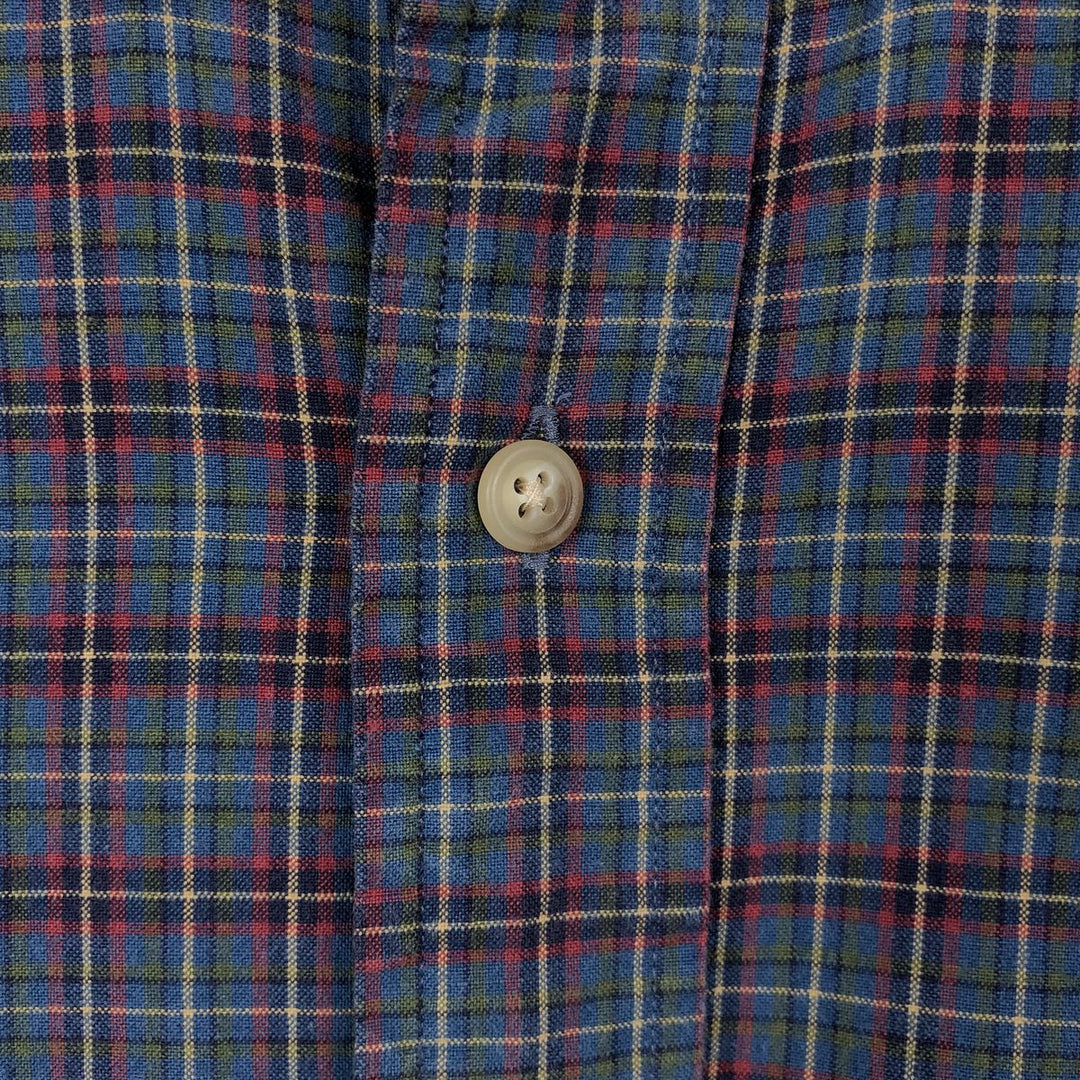 Ralph Lauren Classic Fit Long Sleeve Button Down Check Shirt Men's Size L cotton blue type Vintage Second Hand