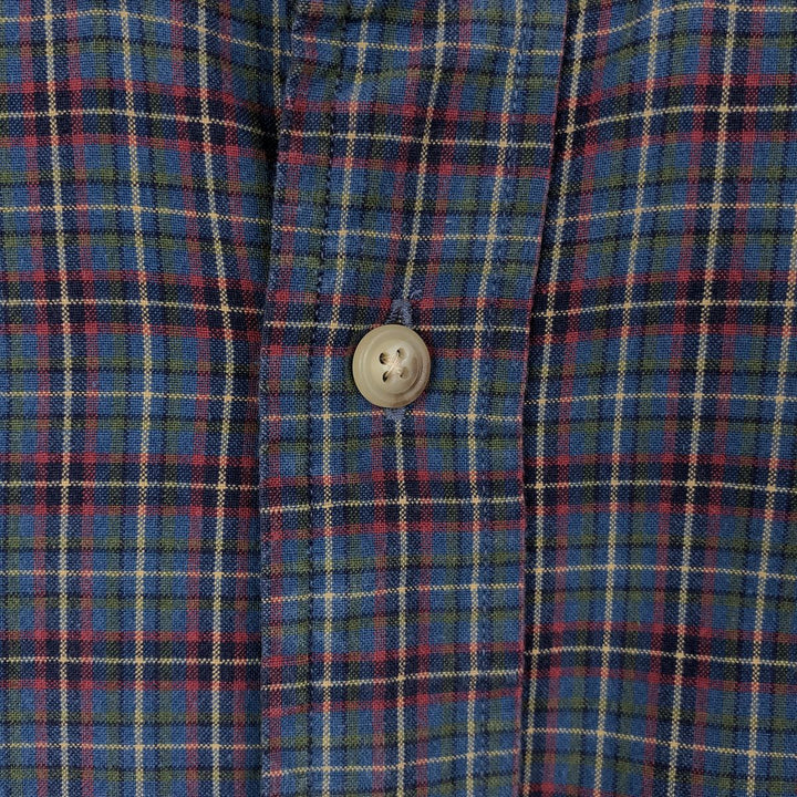 Ralph Lauren Classic Fit Long Sleeve Button Down Check Shirt Men's Size L cotton blue type Vintage Second Hand