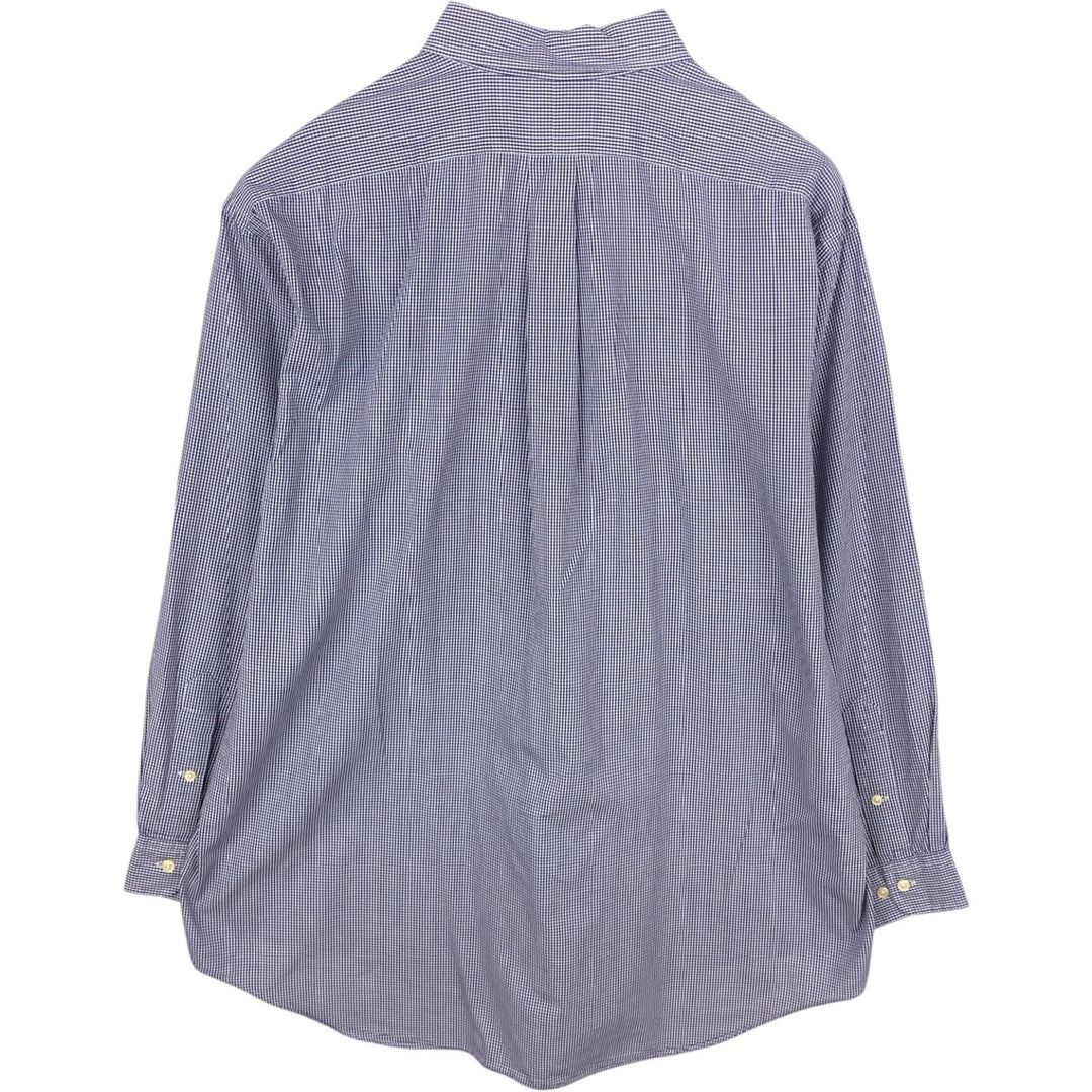 Ralph Lauren YARMOUTH Gingham Check Long Sleeve Button-Down Check Shirt Men's XL cotton purple type Vintage Second Hand