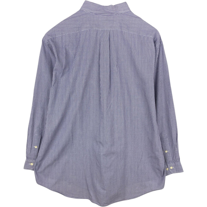Ralph Lauren YARMOUTH Gingham Check Long Sleeve Button-Down Check Shirt Men's XL cotton purple type Vintage Second Hand