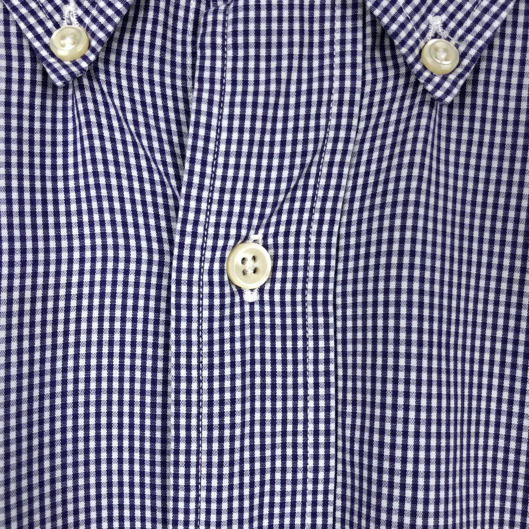 Ralph Lauren YARMOUTH Gingham Check Long Sleeve Button-Down Check Shirt Men's XL cotton purple type Vintage Second Hand