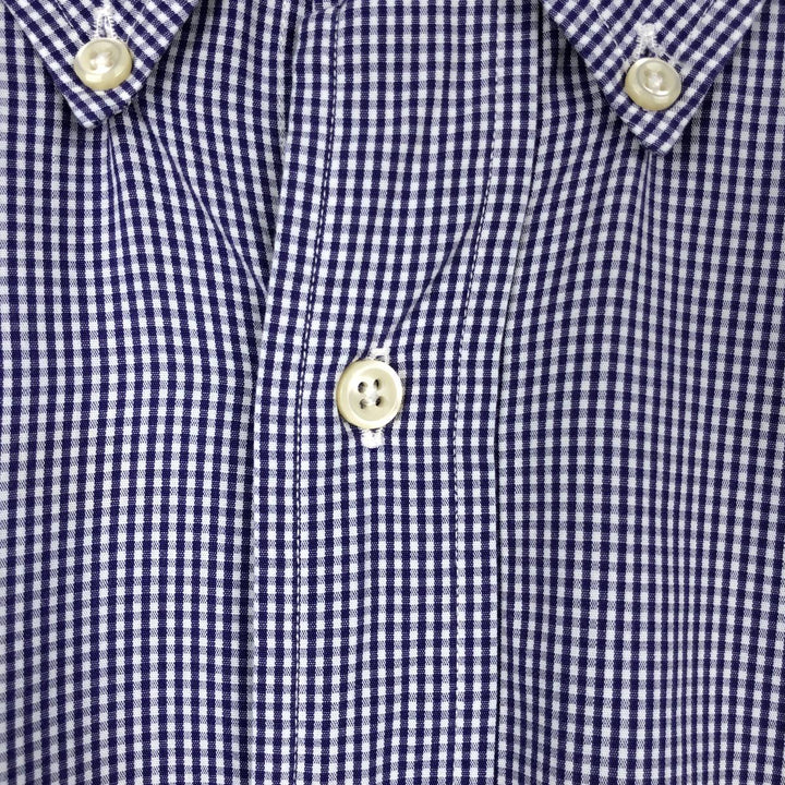 Ralph Lauren YARMOUTH Gingham Check Long Sleeve Button-Down Check Shirt Men's XL cotton purple type Vintage Second Hand