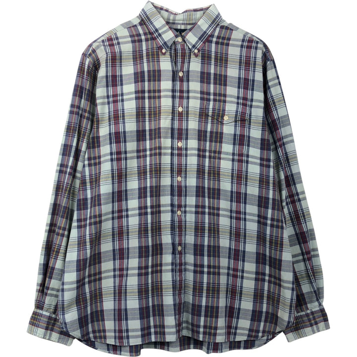 Ralph Lauren long sleeve button down check shirt, men's XL size cotton Mint green Vintage Second Hand