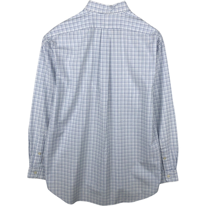 Ralph Lauren BLAKE long sleeve button down check shirt, men's size L cotton white type Vintage Second Hand