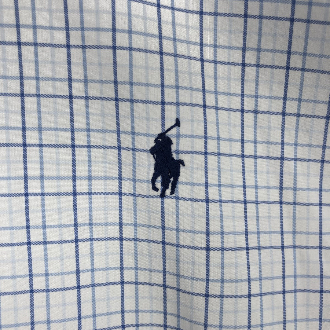 Ralph Lauren BLAKE long sleeve button down check shirt, men's size L cotton white type Vintage Second Hand