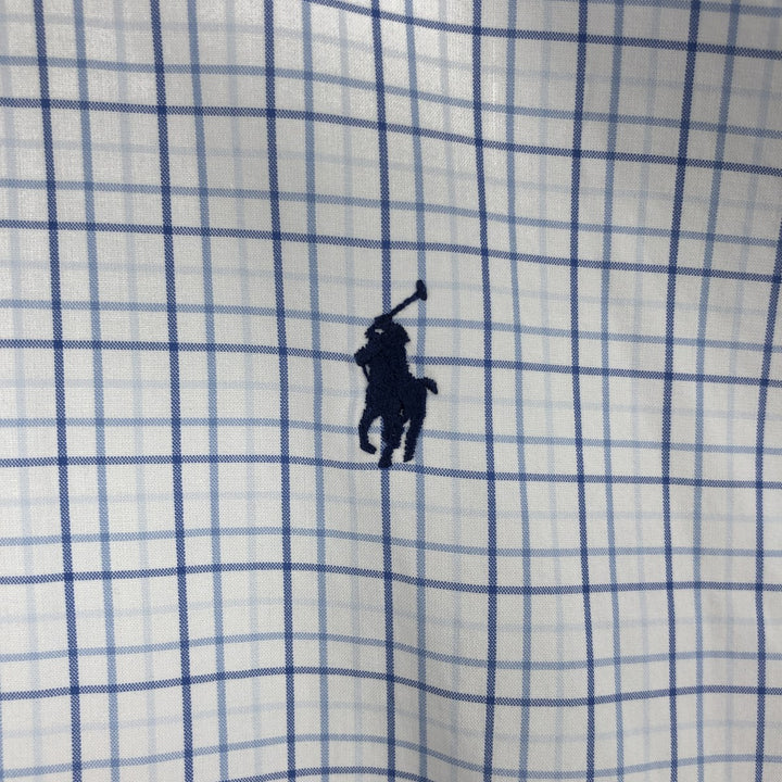Ralph Lauren BLAKE long sleeve button down check shirt, men's size L cotton white type Vintage Second Hand