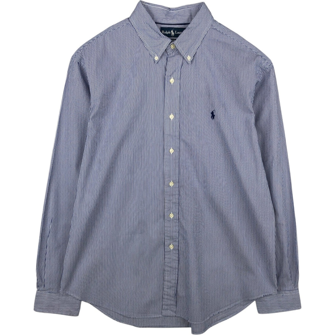 Ralph Lauren Classic Fit Long Sleeve Button Down Striped Shirt Men's XL cotton blue type Vintage Second Hand