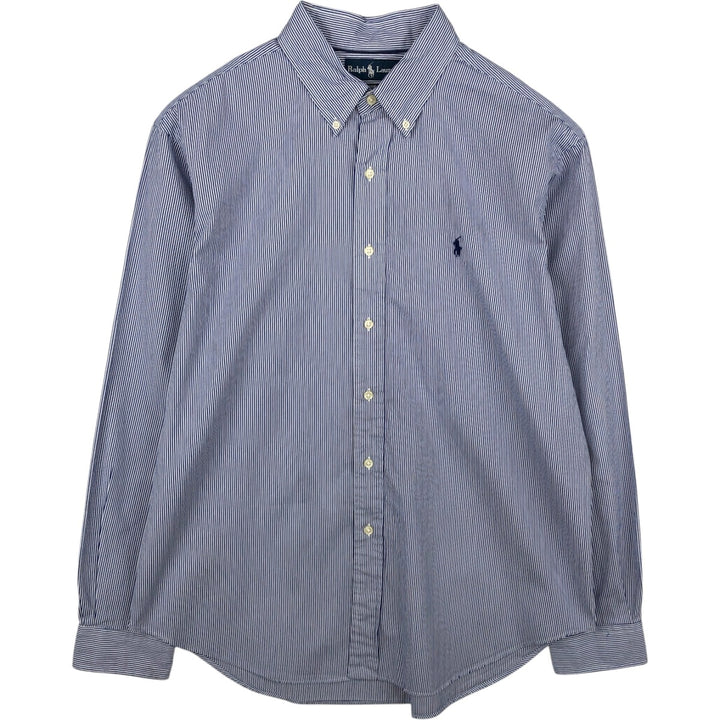 Ralph Lauren Classic Fit Long Sleeve Button Down Striped Shirt Men's XL cotton blue type Vintage Second Hand