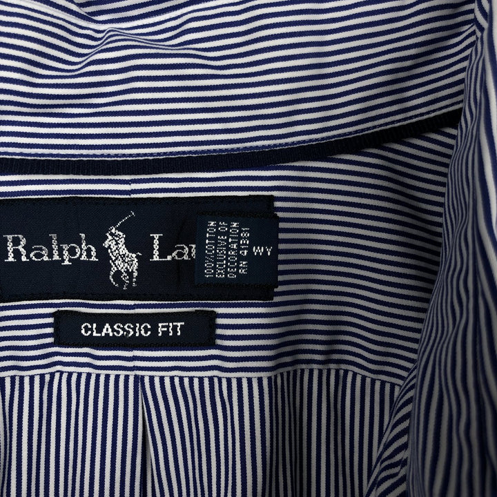 Ralph Lauren Classic Fit Long Sleeve Button Down Striped Shirt Men's XL cotton blue type Vintage Second Hand