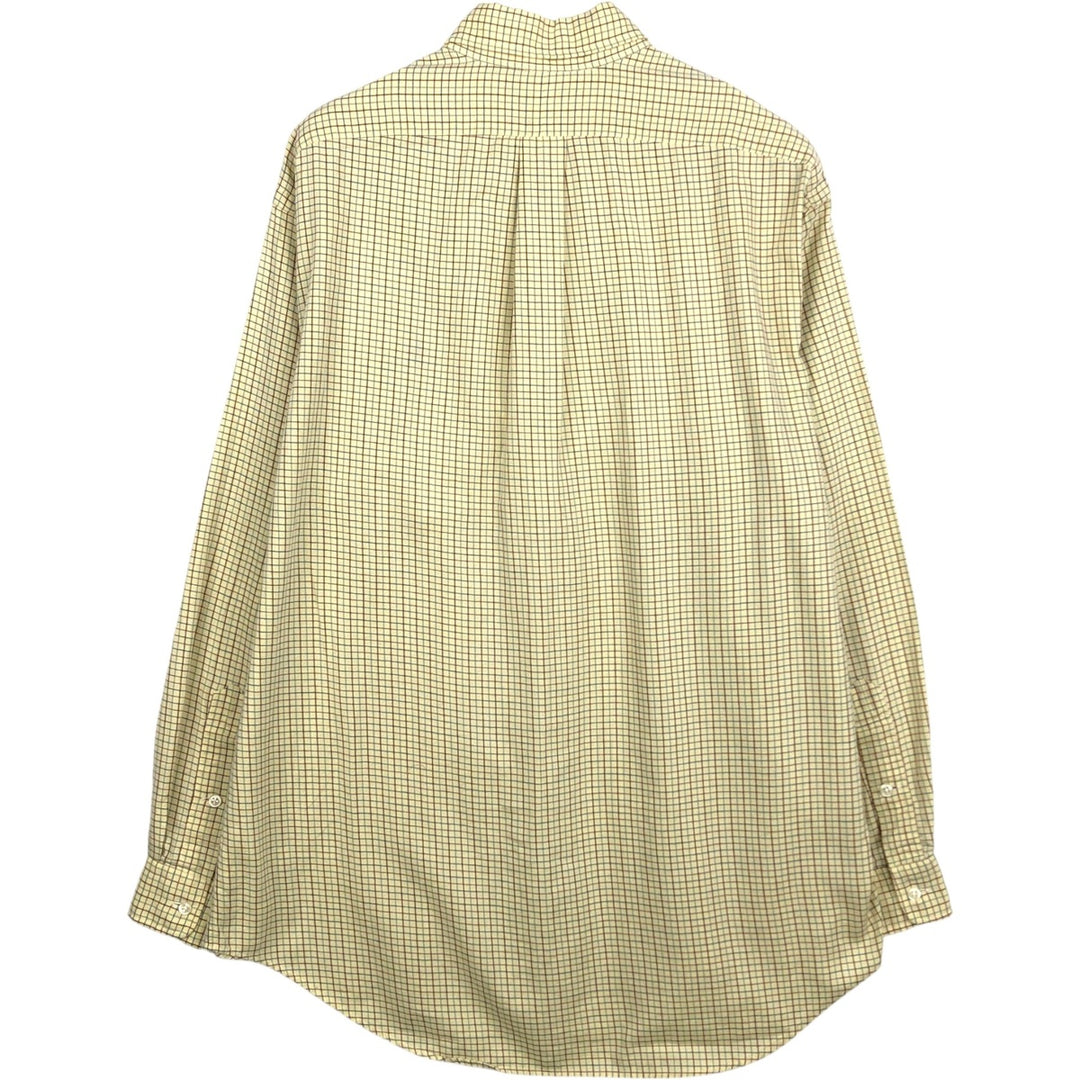 Ralph Lauren BLAKE long sleeve button down check shirt, men's size M cotton yellow type Vintage Second Hand