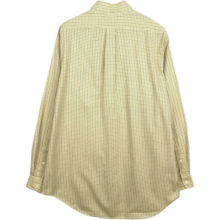 Ralph Lauren BLAKE long sleeve button down check shirt, men's size M cotton yellow type Vintage Second Hand