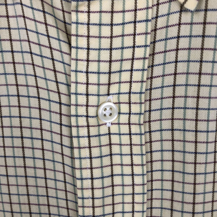 Ralph Lauren BLAKE long sleeve button down check shirt, men's size M cotton yellow type Vintage Second Hand