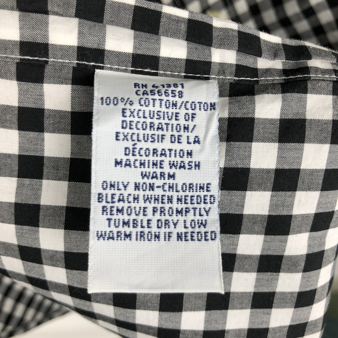 Ralph Lauren Gingham Check Long Sleeve Button-Down Check Shirt Men's XL cotton black type Vintage Second Hand