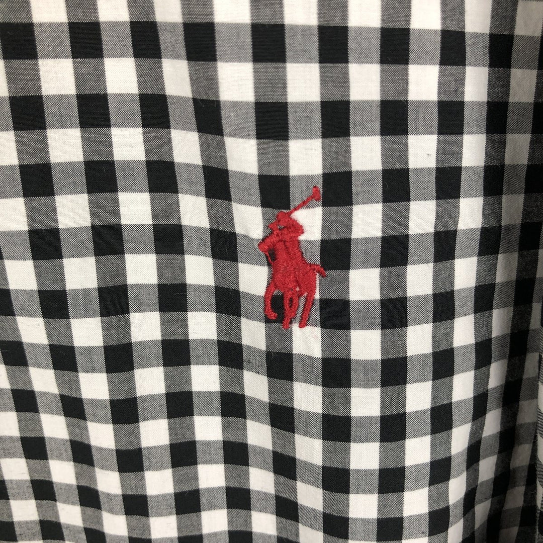 Ralph Lauren Gingham Check Long Sleeve Button-Down Check Shirt Men's XL cotton black type Vintage Second Hand