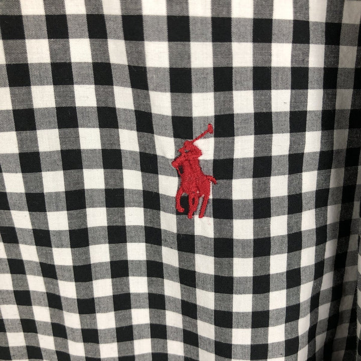 Ralph Lauren Gingham Check Long Sleeve Button-Down Check Shirt Men's XL cotton black type Vintage Second Hand