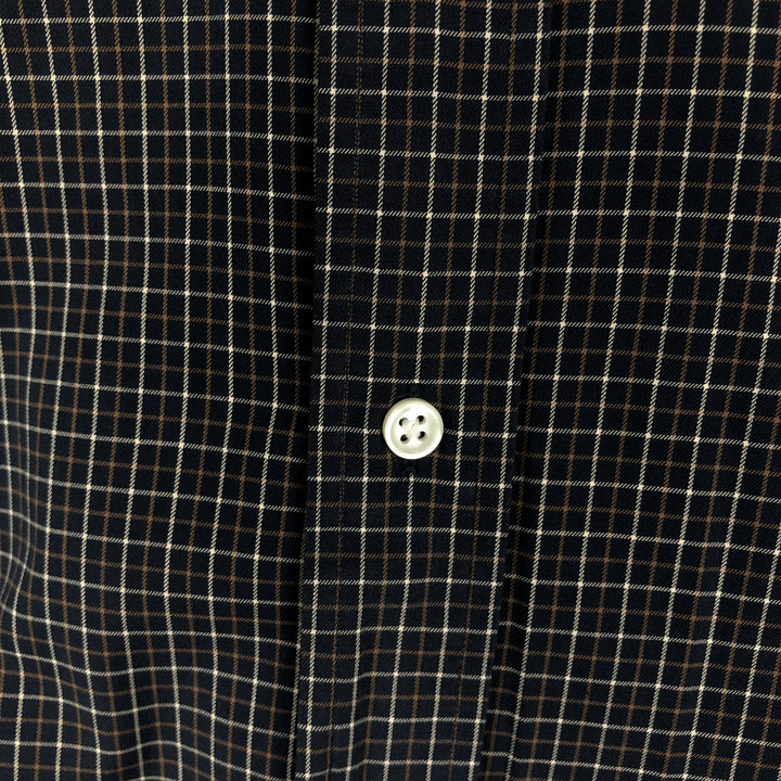 Ralph Lauren Classic Fit Long Sleeve Button Down Check Shirt Men's Size L cotton navy blue type Vintage Second Hand
