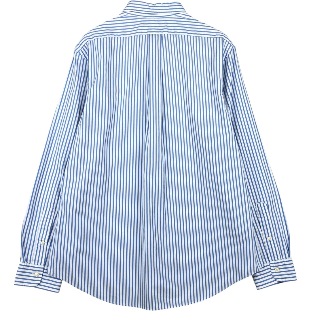 Ralph Lauren CUSTOM FIT long sleeve button down striped shirt men's XL size cotton blue type Vintage Second Hand