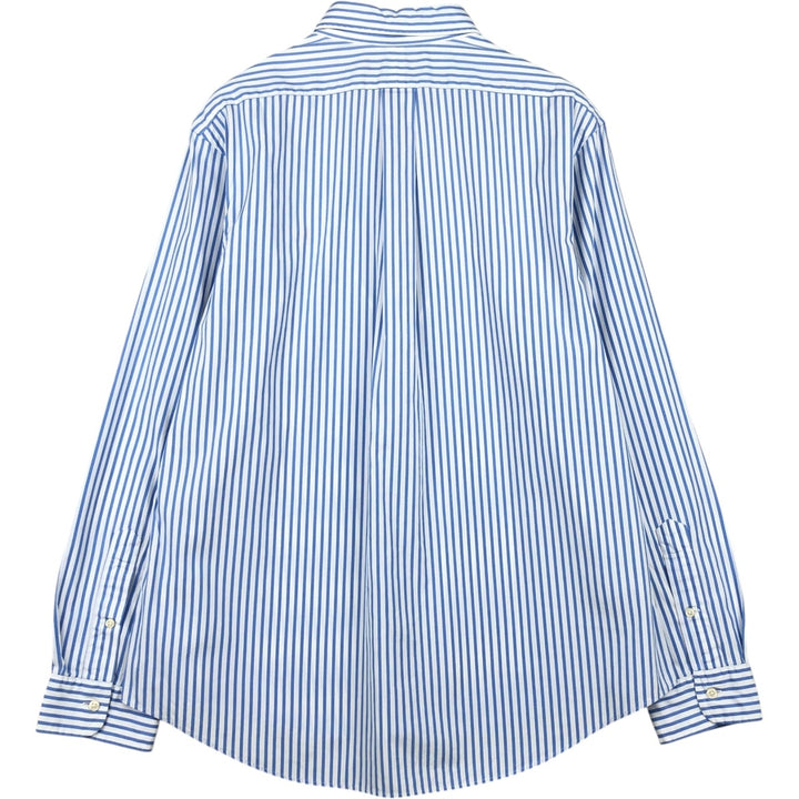 Ralph Lauren CUSTOM FIT long sleeve button down striped shirt men's XL size cotton blue type Vintage Second Hand