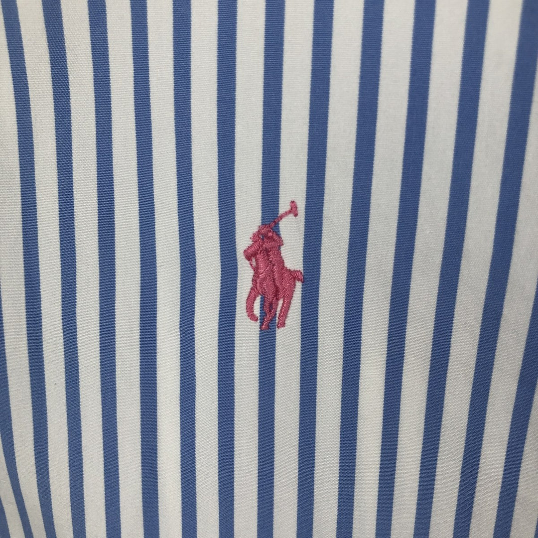 Ralph Lauren CUSTOM FIT long sleeve button down striped shirt men's XL size cotton blue type Vintage Second Hand