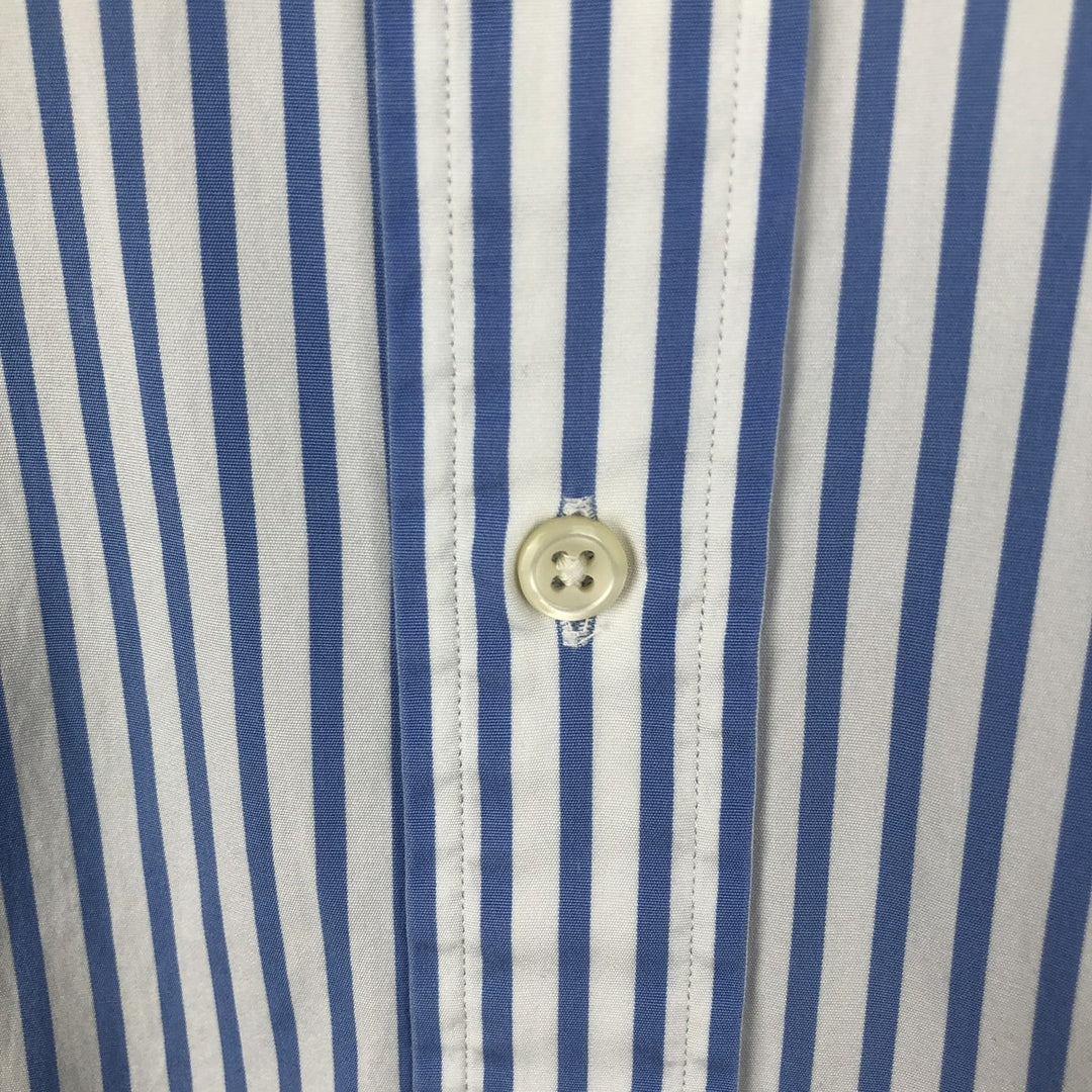 Ralph Lauren CUSTOM FIT long sleeve button down striped shirt men's XL size cotton blue type Vintage Second Hand