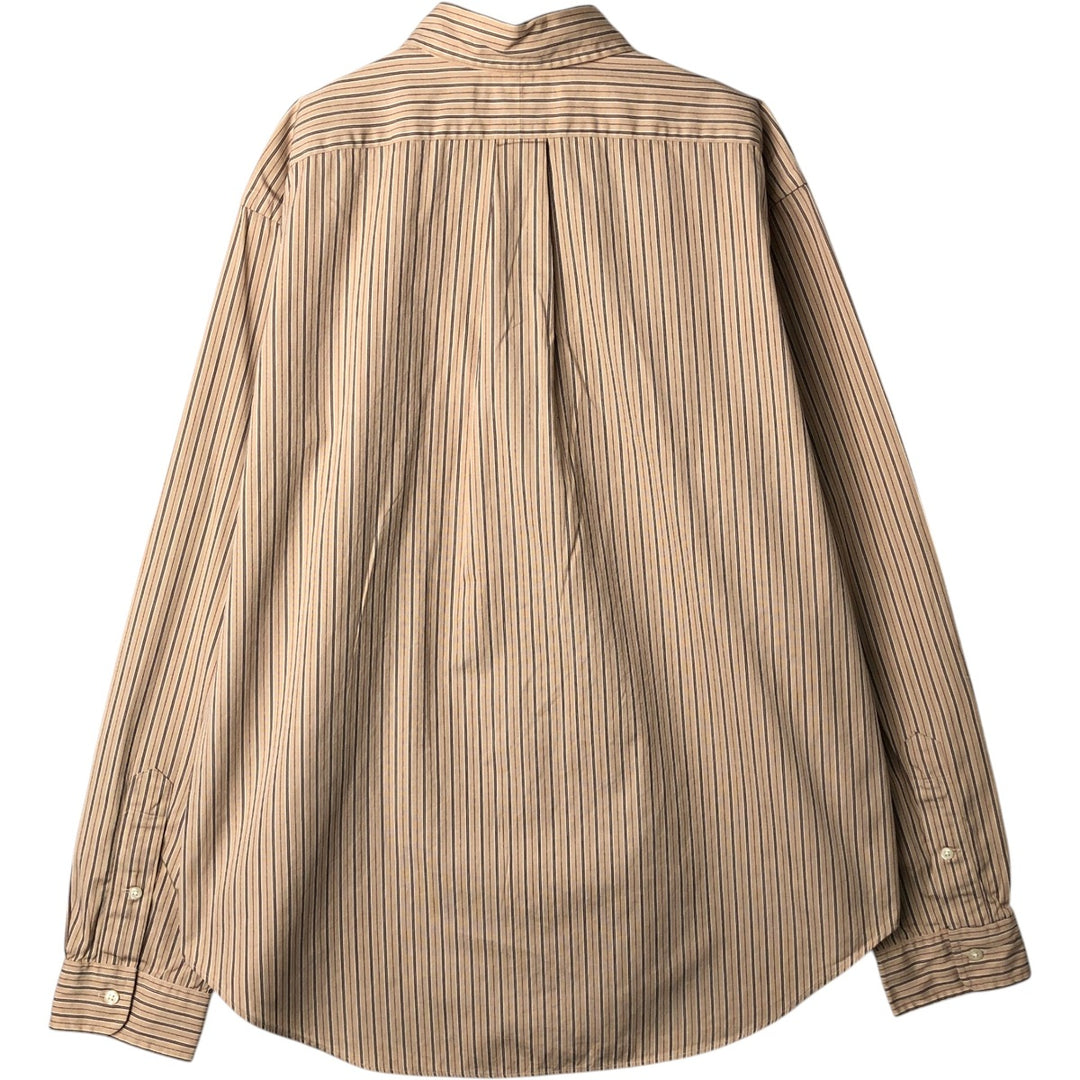 Ralph Lauren Classic Fit Long Sleeve Button Down Striped Shirt Men's Size L cotton Beige type Vintage Second Hand